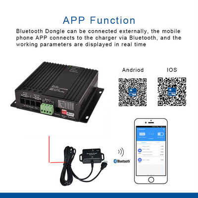 DC DC बैटरी चार्जर 12V-12V 30A ब्लूटूथ स्वचालित स्मार्ट चार्जर को सपोर्ट करता है