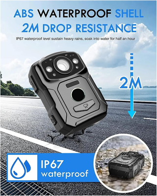 4K रिज़ॉल्यूशन IP68 वाईफ़ाई बॉडी-वेयर कैमरे H.264/H.265 वीडियो एन्कोडिंग एनएफसी और एंड्रॉइड 10 सिस्टम के साथ