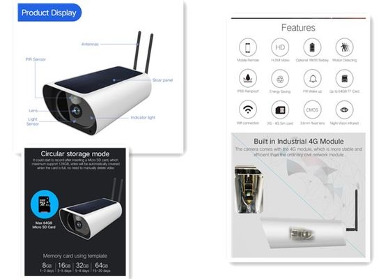 HD 4G बैटरी आउटडोर वाटरप्रूफ कैमरा 2 तरह से ऑडियो सेरिटी कैमरा के साथ
