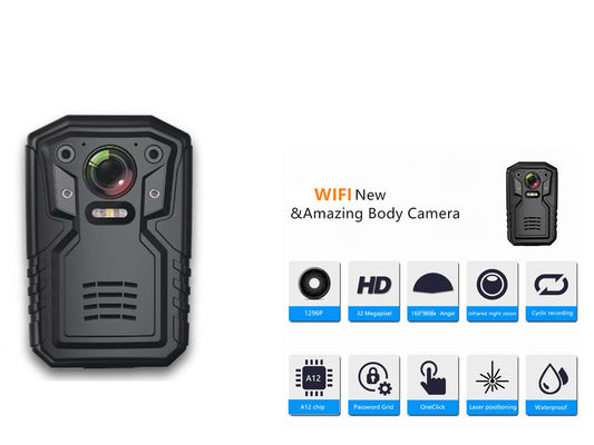 1080P QHD पुलिस बॉडी कैमरा बिल्ट-इन 32GB रिकॉर्ड वीडियो ऑडियो पिक्चर