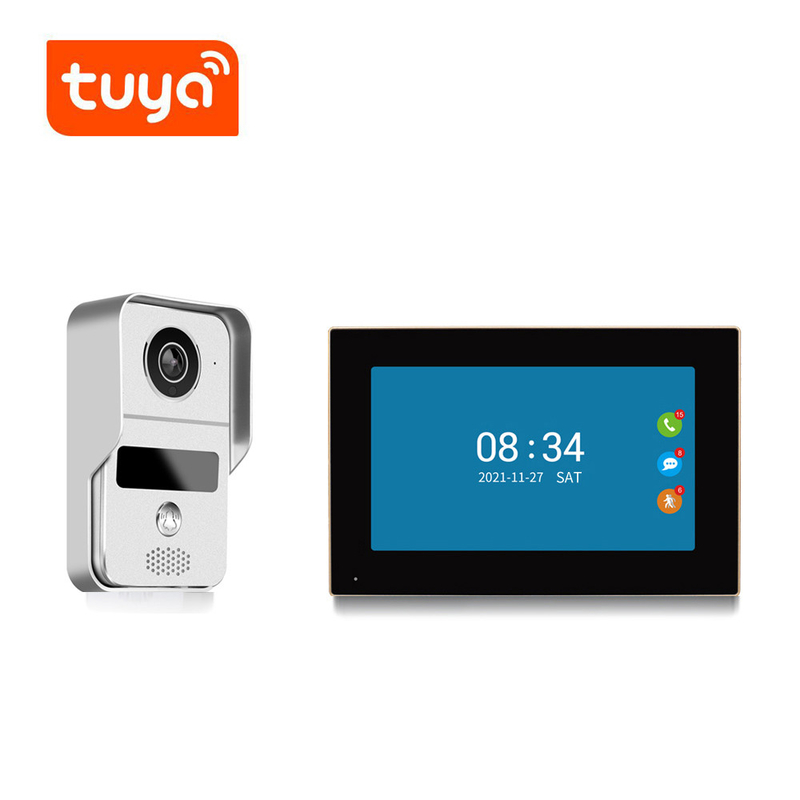 2.4 Ghz वायरलेस वाईफाई वीडियो डोर फोन Tuya ऐप 10.1 इंच टच इंडोर डिस्प्ले